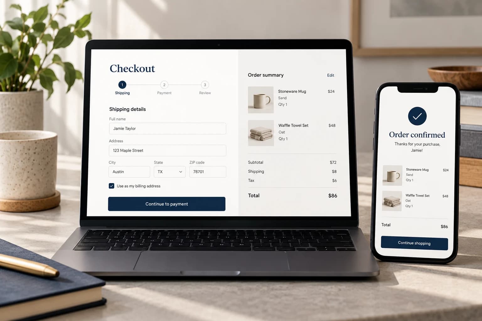 Ein Interessent versteht das Angebot, kann den nächsten Schritt einschätzen und durchläuft auf Desktop oder Mobilgerät einen klaren, zugänglichen Weg. Es werden nur notwendige Angaben verlangt. Ziel ist weniger Reibung; die tatsächliche Wirkung wird in einem vereinbarten Experiment gemessen.